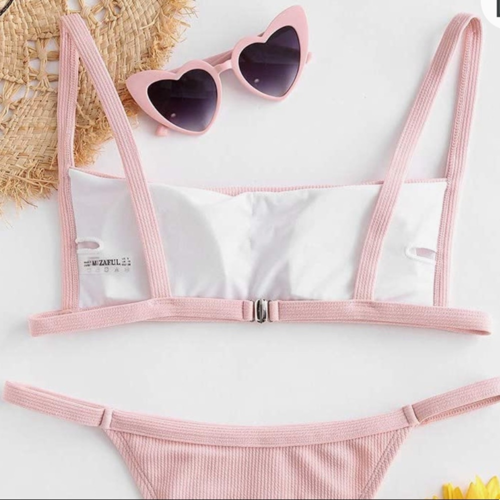 Women's Ribbed Square Neck Bikini Set - Picture 2 of 7